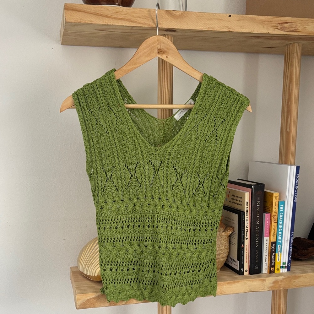 12th Tribe Olive Knit Tank Top NWT
